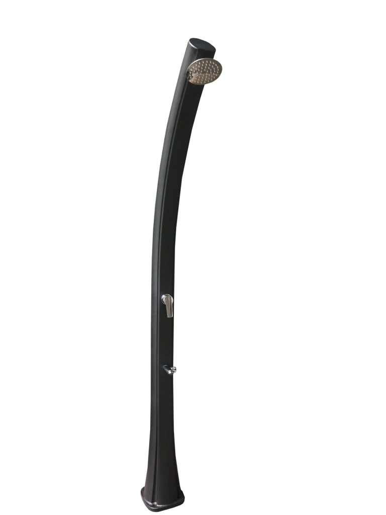 Colonna doccia solare in HDPE  soffione ultrapiatto Sphera Colore: Nera, Materiale: Plastica (HDPE)