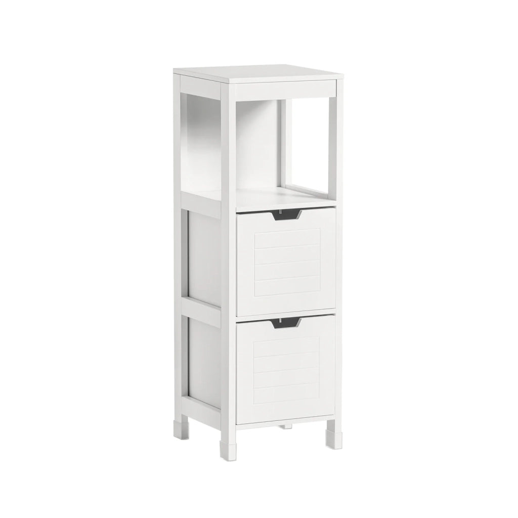 Mobile Bagno Colonna mobiletto Bagno salvaspazio Grigio L30*P30*A90 cm Bianco FRG127-W