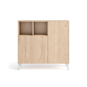 Scarpiera Herdasa effetto rovere chiaro gambe bianche 87x90x27