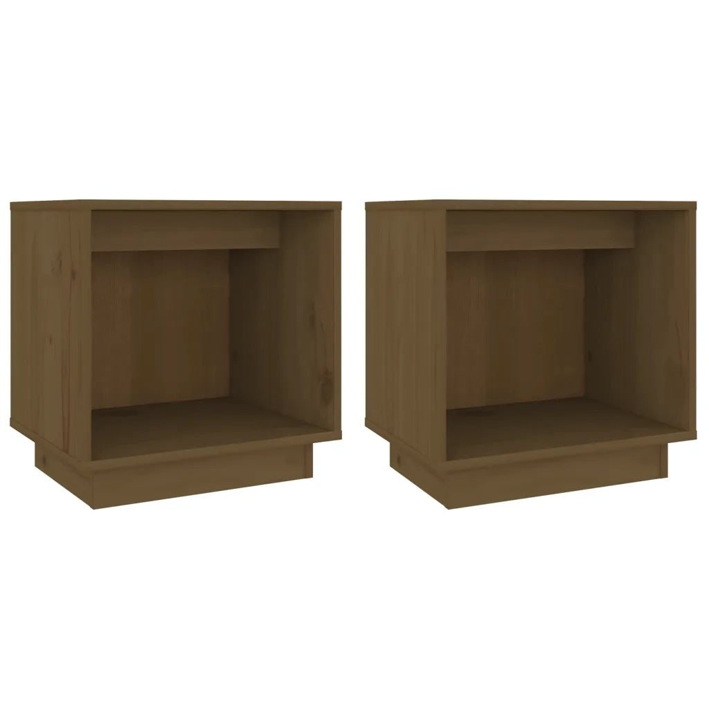 Comodini 2 pz-Set di 2 Tavolino da notte Ambra 40x30x40 cm in Legno Massello di Pino 288500
