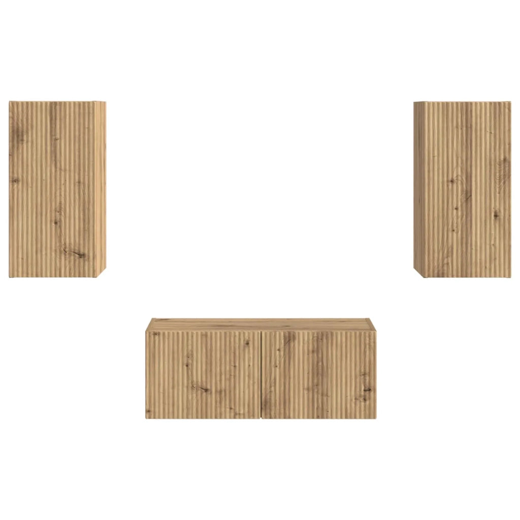 Set mobile TV 2 pcs Rovere artigianale Legno multistrato