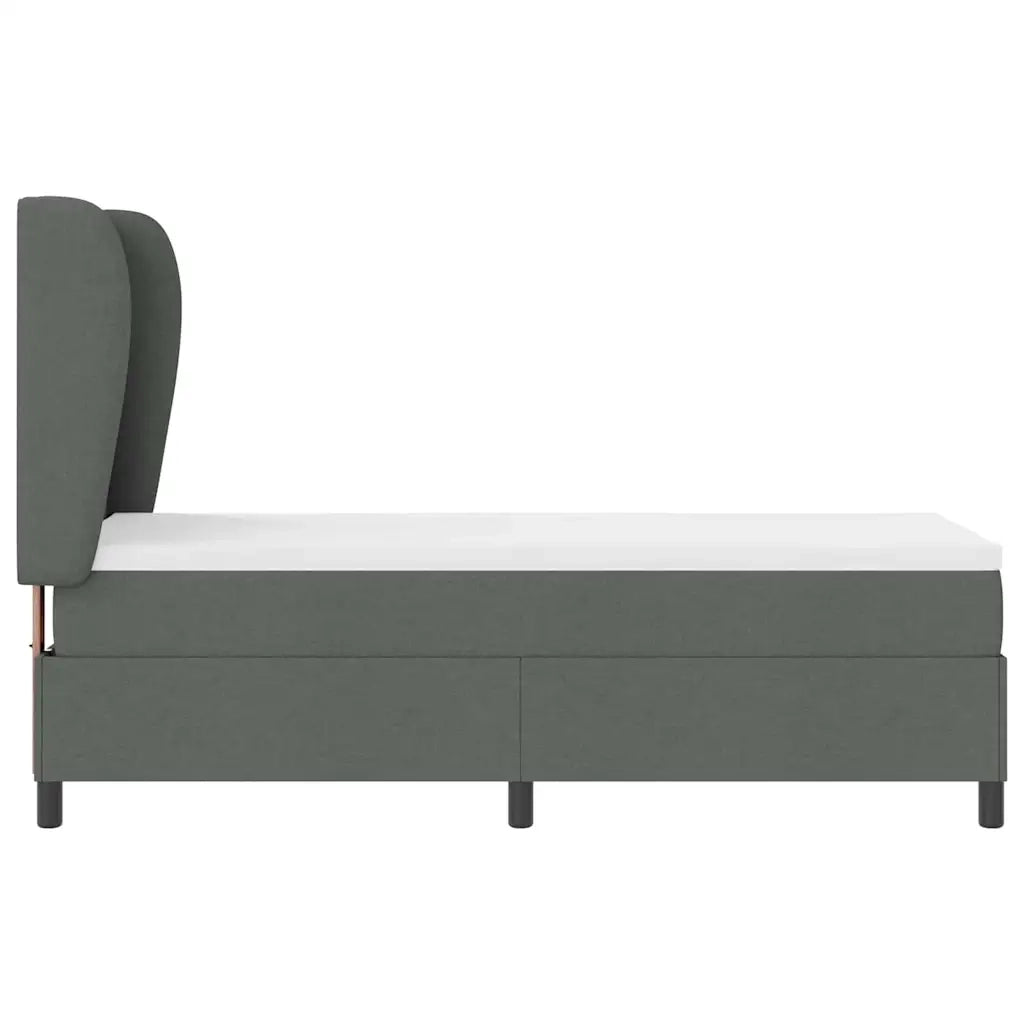Letto a molle con materasso Grigio scuro 80 x 200 cm Tessuto 3340593