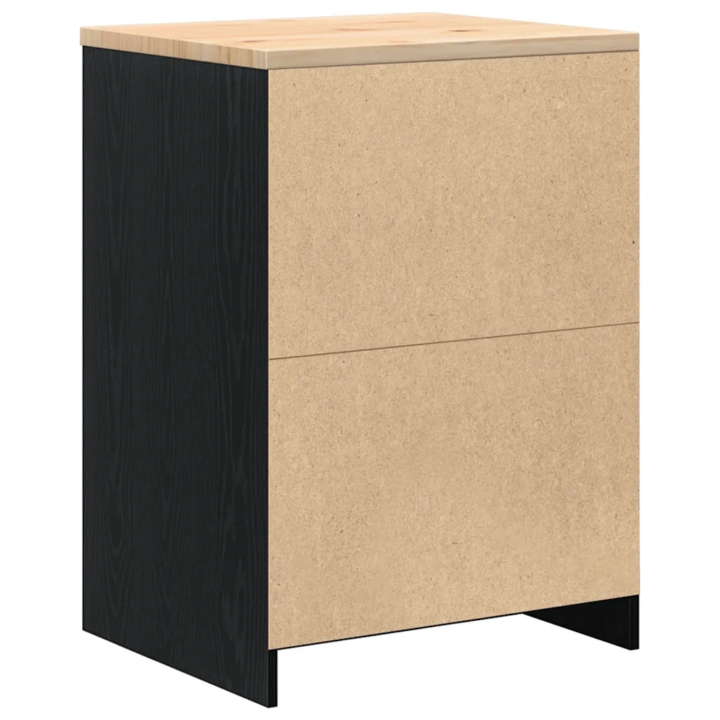 Armadietto da Garage Nero 60x51x85 cm in Legno Massello di Pino CFW1998630