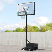 Canestro da basket portatile regolabile 4.1-10 ft per esterno e interno con ruote e base zavorrabile