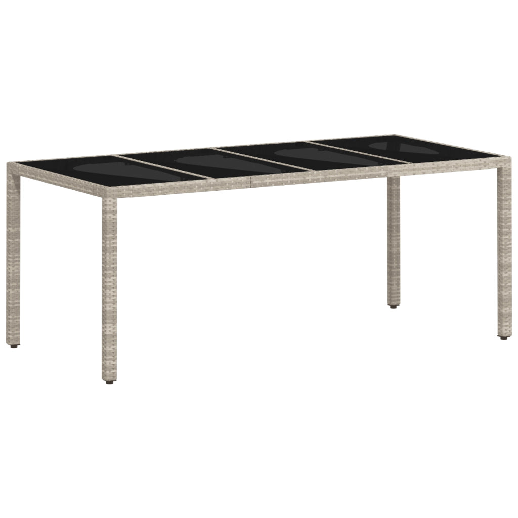 Set da Pranzo da Giardino 7 Pezzi con Cuscini Grigio Chiaro in Polyrattan