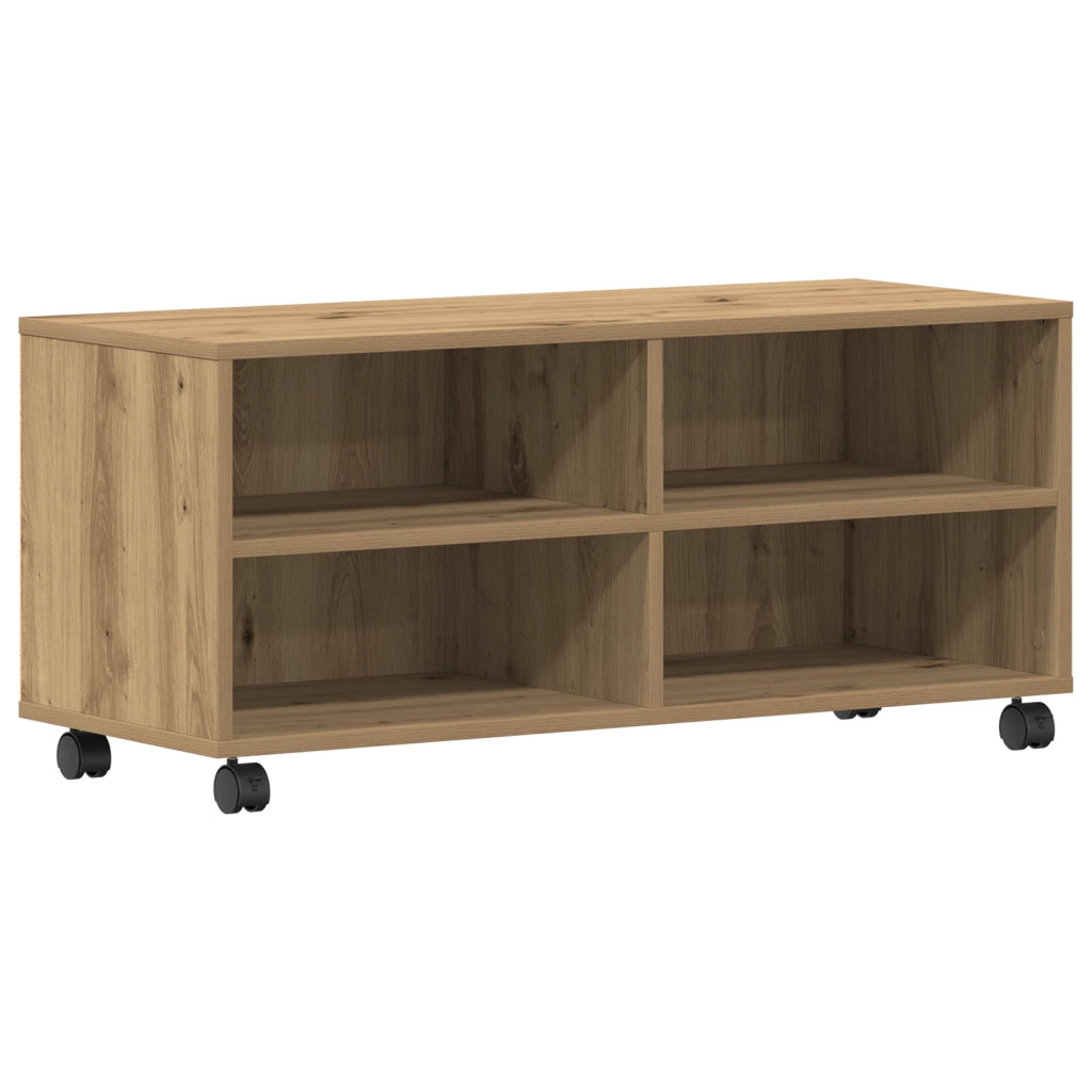 Mobile TV  in Rovere Artigianale 90x35x35 cm in Legno Ingegnerizzato