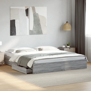 Giroletto Cassetti-Struttura Letto con contenitore Grigio Sonoma 180x200 cm Legno Multistrato 400747