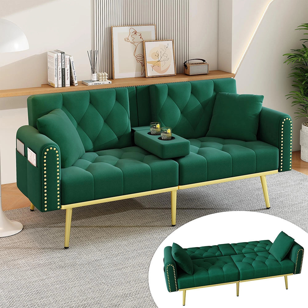 Divano letto convertibile - Xylo - Doppio, 3 livelli reclinabili, verde