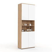 IDMarket - Mobile bagno TOMI a 4 ante e 2 nicchie in faggio bianco