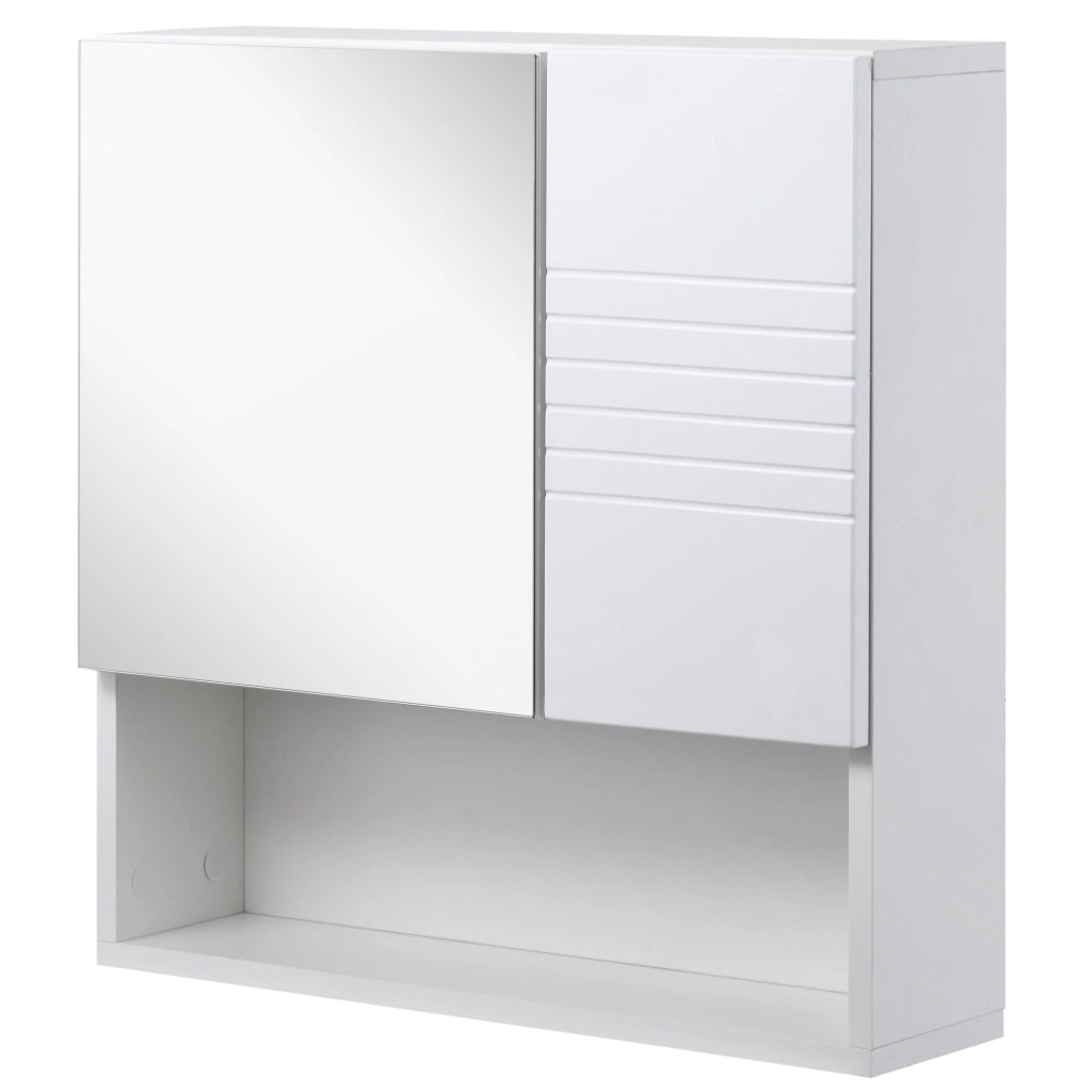 Armadietto Bagno con Specchio e Contenitore ¨C Zephmum ¨C 54x15x55 Bianco