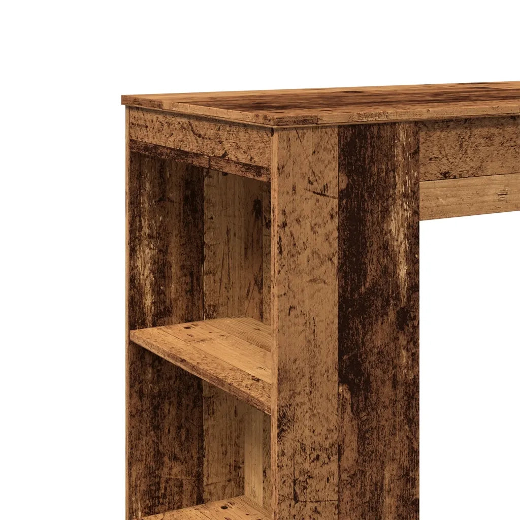 vidaXL Tavolo Bar con Rastrelliera Antico 95x47x103,5 cm Multistrato