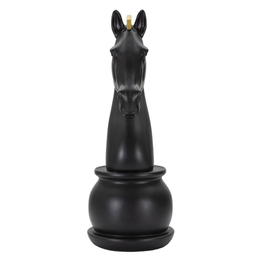 Scultura Scacchi 5, Nero, Poliresina, 18,5x18,5x50 cm