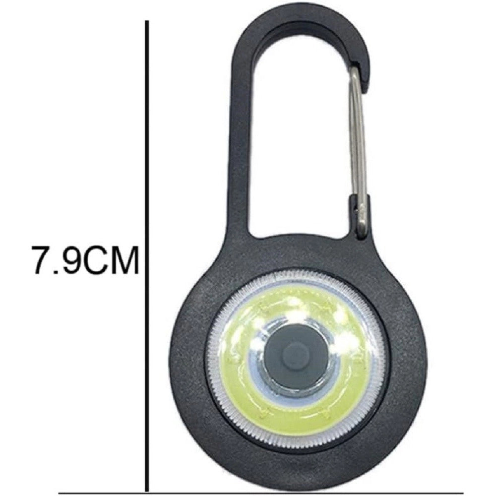 Trade Shop - Torcia Luce Tascabile A Led Cob Mini Con Batteria Moschettone Manici Per Esterni -