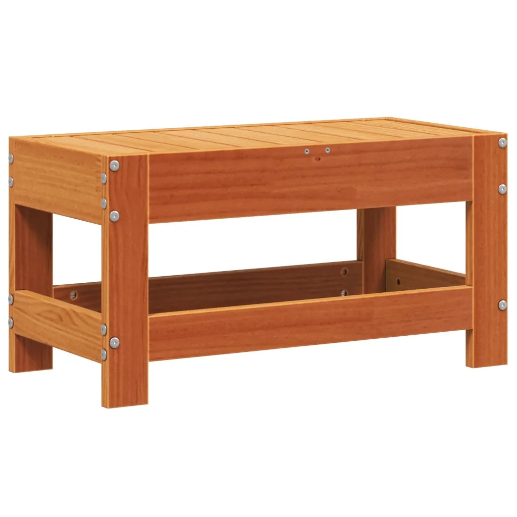 Poggiapiedi da Giardino Marrone Cera 62x30x32 cm Massello Pino 844895