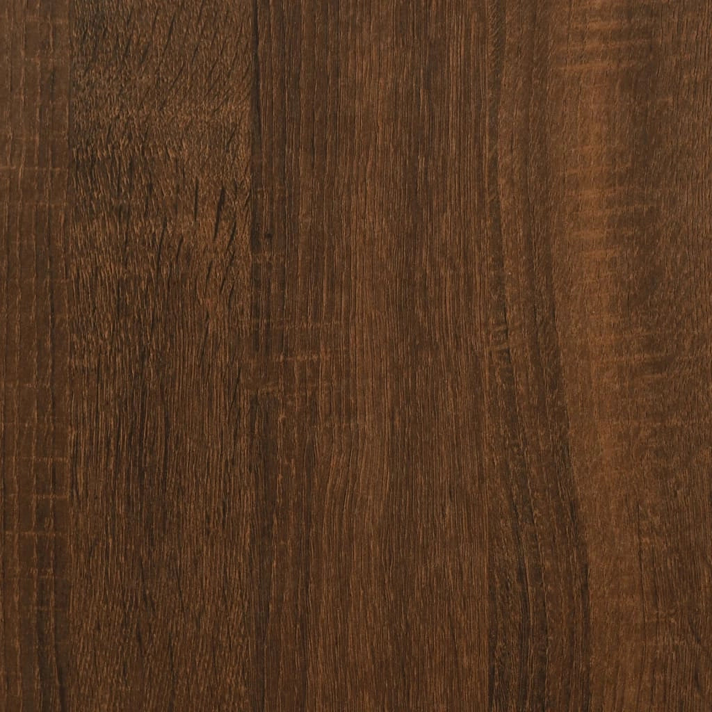 Scrivania tavolo postazione di lavoro mobile per computer studio rovere 100 x 50 x 75 cm legno ingegnerizzato e ferro marrone 02_0023598