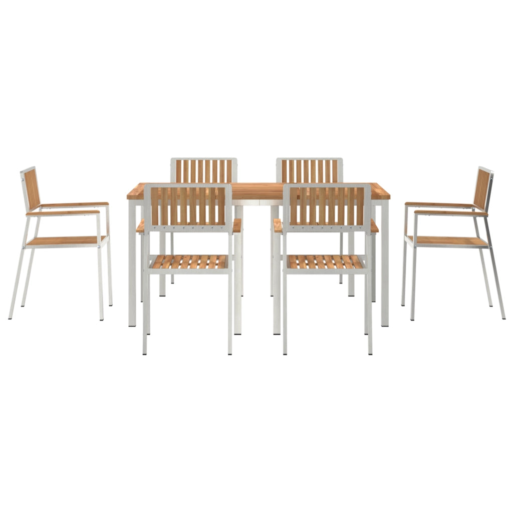 Set pranzo giardino 7 pezzi in legno massello di teak