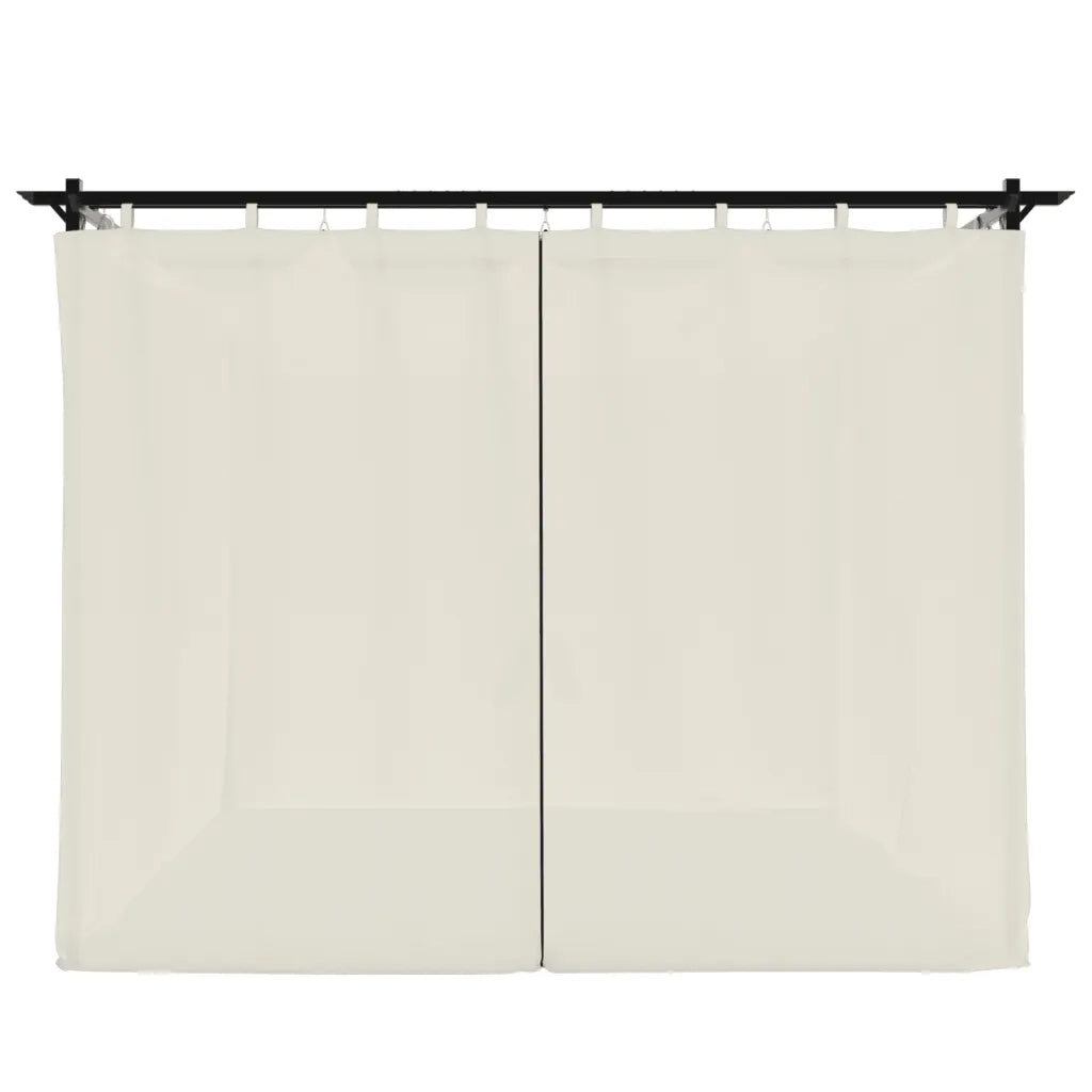 vidaXL Gazebo con Tende Crema 3x3 m in Acciaio