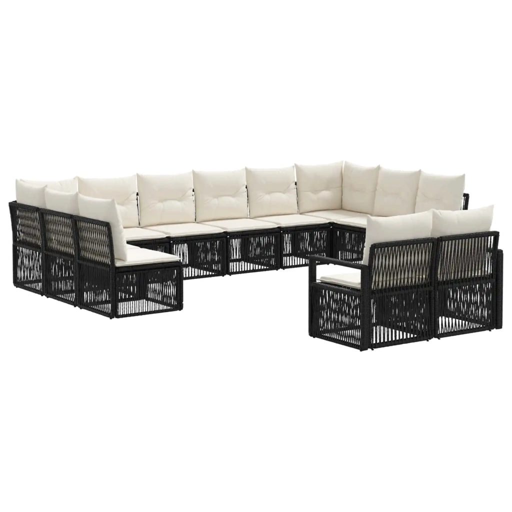 Set Divano da Giardino 12 pcs Nero polyrattan 3435856
