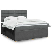Giroletto a Molle con Materasso Grigio Scuro 180x200 cm Tessuto