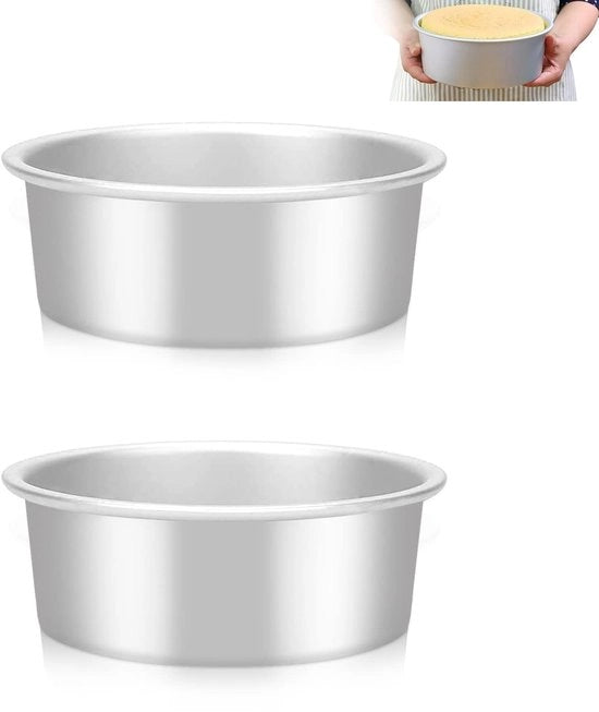 Set di 2 forme per torta a forma rotonda 5,5 pollici - Antiaderente - Base rimovibile - Resistente al forno - Forme per torta