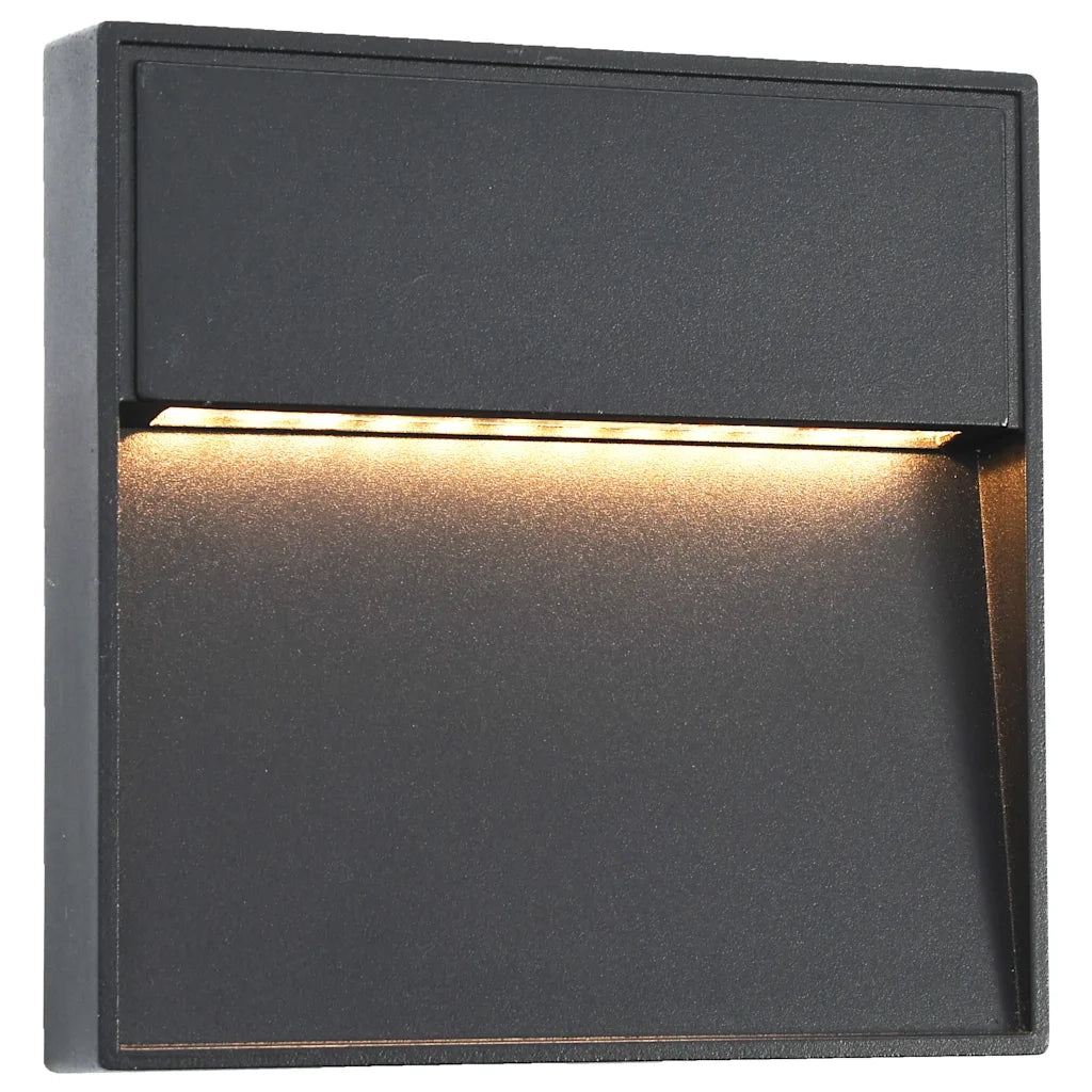 Lampade da Parete da Esterno a LED 2 pz 3 W Nere Quadrate 45659