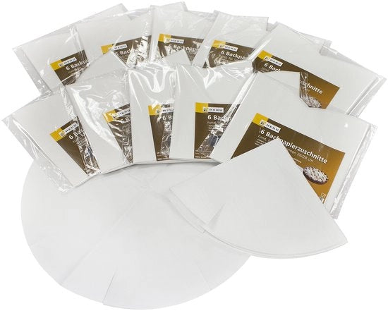 60 fogli di carta da forno preconfezionati per muffin, 28 cm, bianco