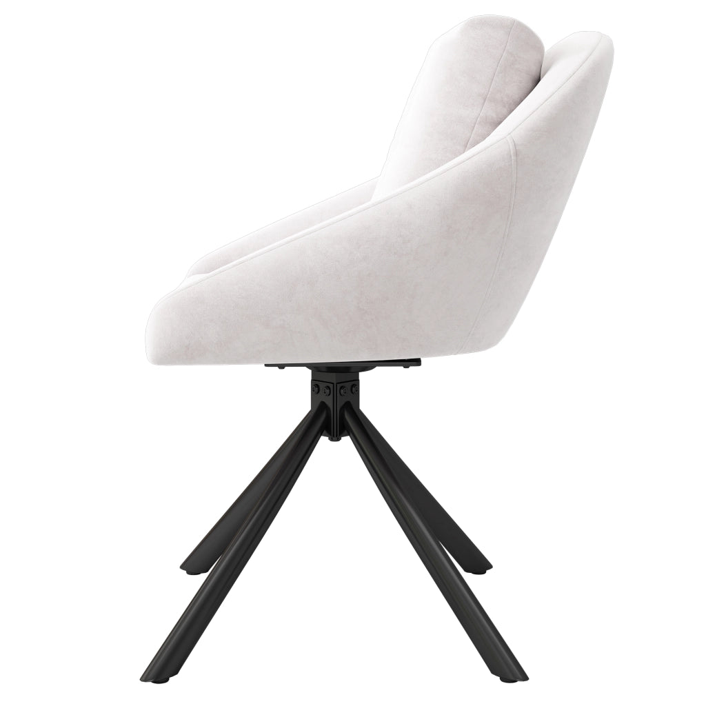 SEDIA GIREVOLE DA PRANZO BEIGE IN VELLUTO E METALLO Set 4 pezzi