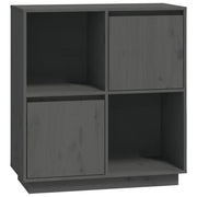 Credenza | Madia | Buffet da pranzo | Armadio da pranzo Grigia 74x35x80 cm in Legno Massello di Pino