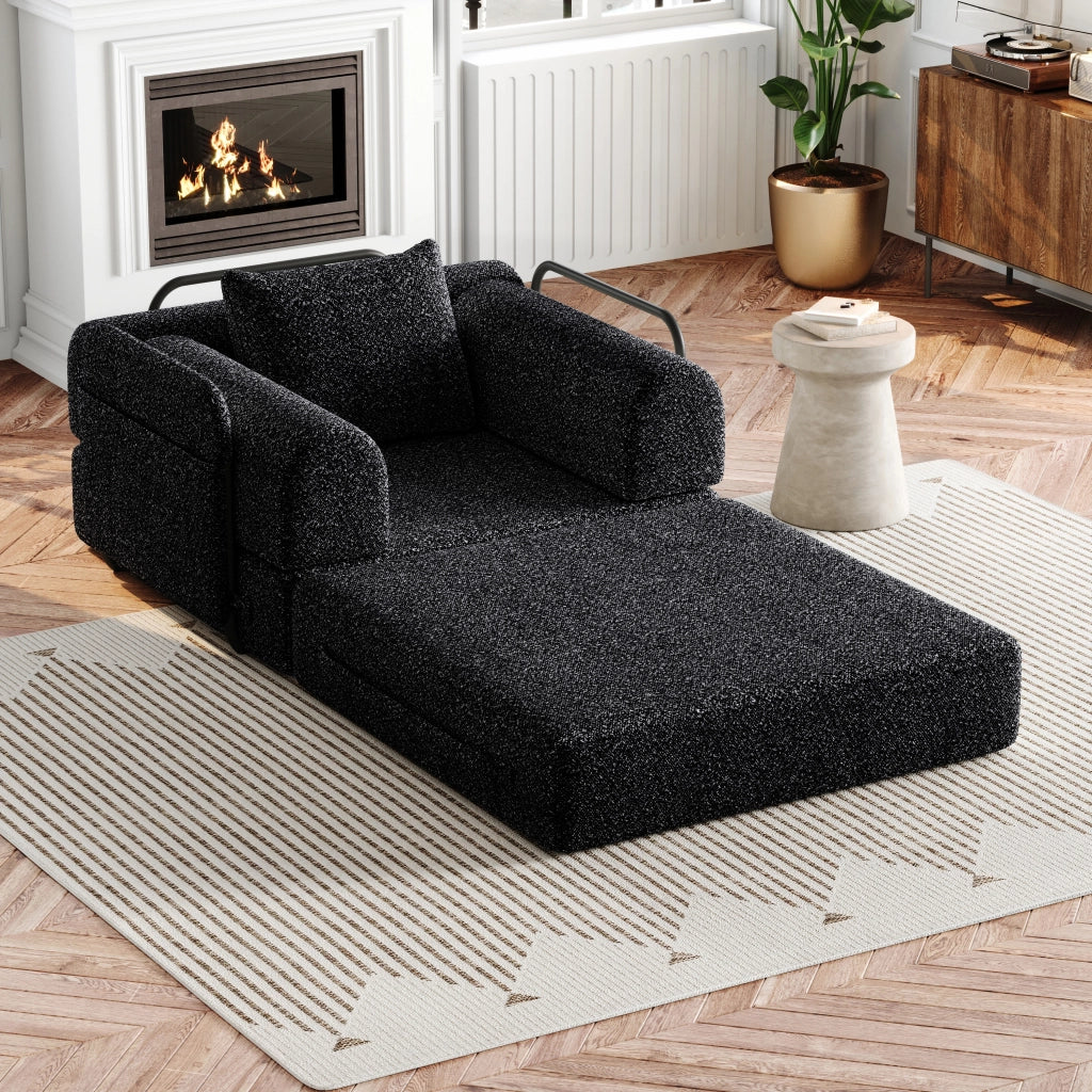 DIVANO LETTO 2-IN-1 in Chenille Nero