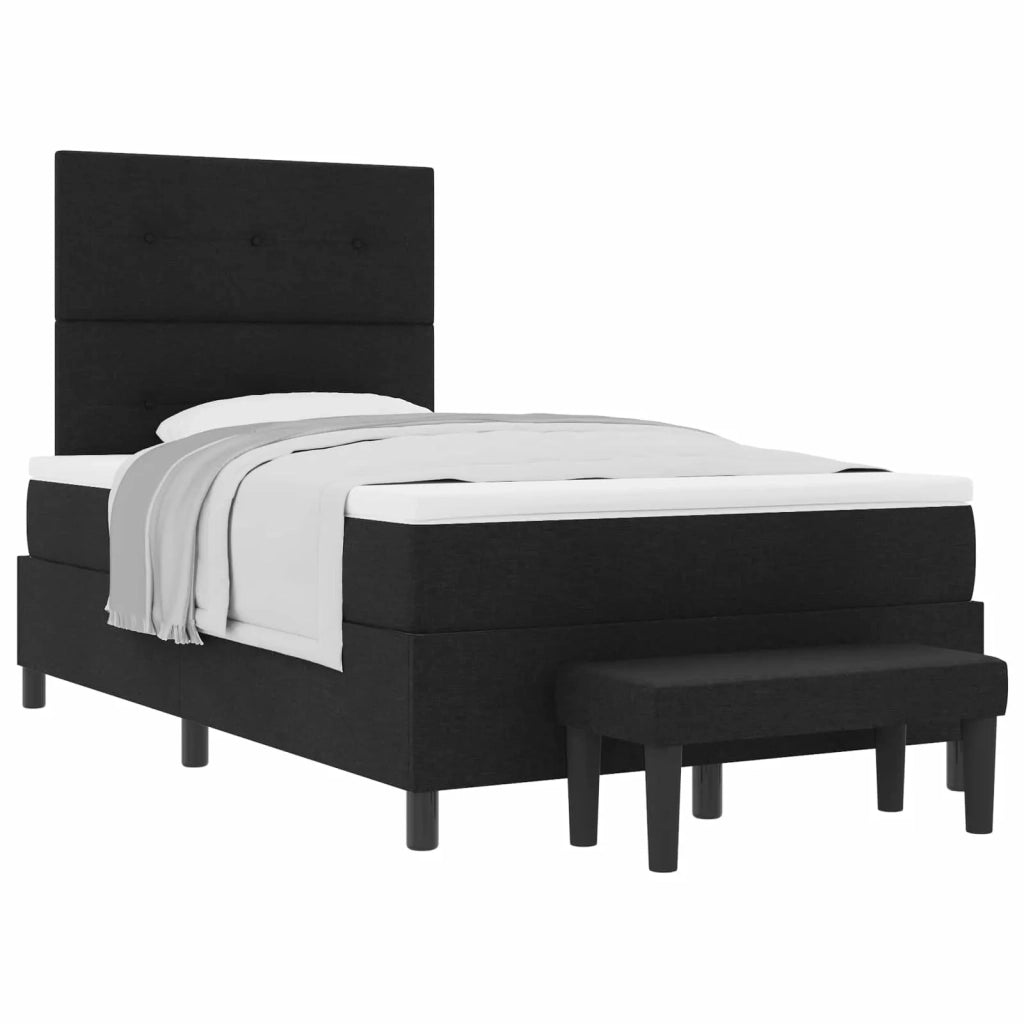 Letto a molle con cuscino Nero 120 x 190 cm Tessuto 3344053