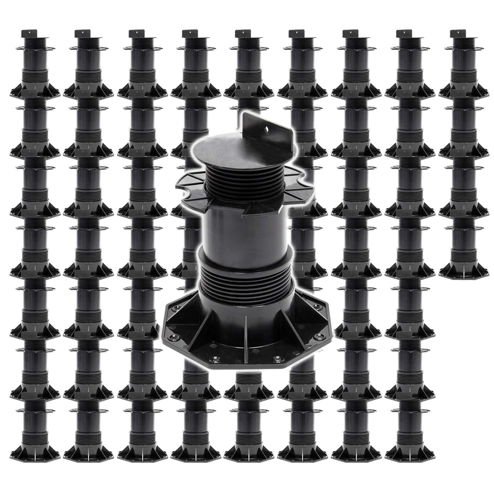 Set 60 supporti per pavimenti galleggianti Altezza regolabile 140-210mm Max 2700 kg Piedini per decking