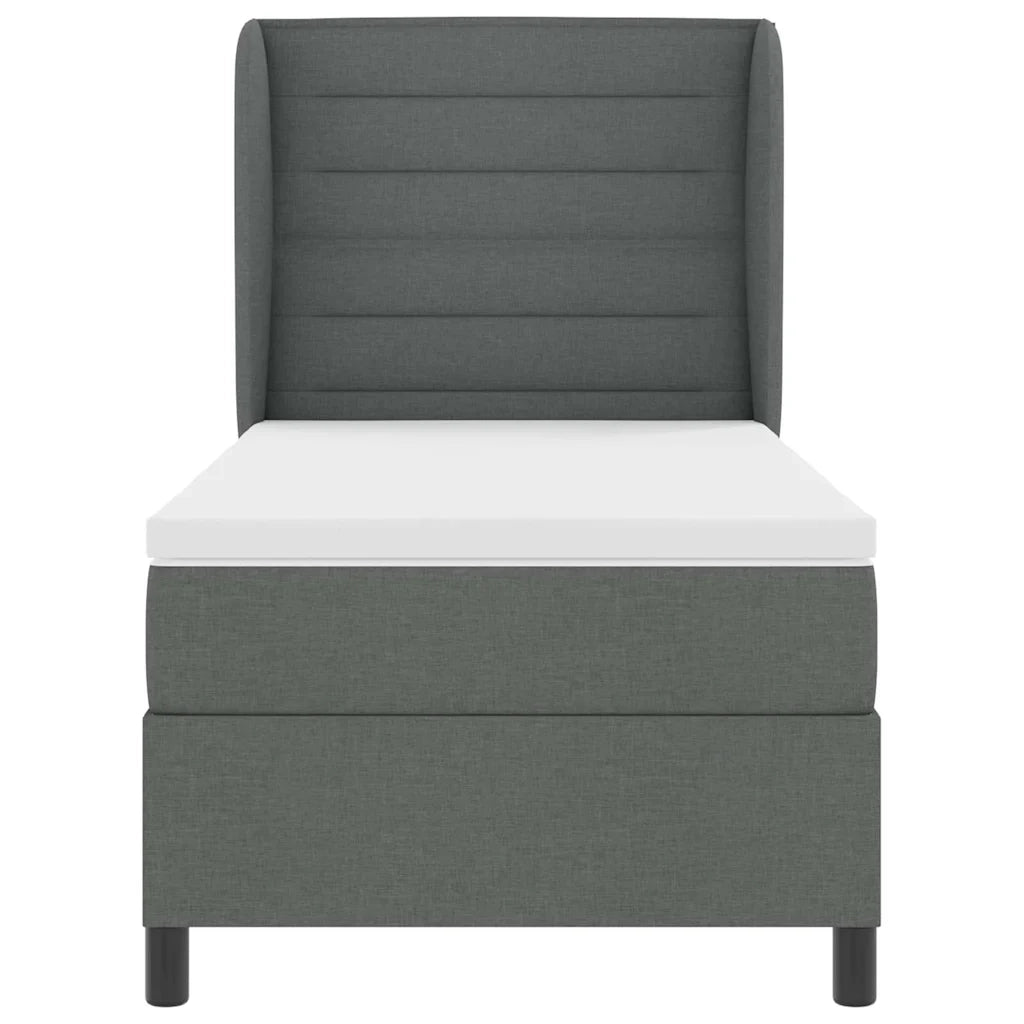 Letto a molle con materasso Grigio scuro 80 x 200 cm Tessuto 3340467