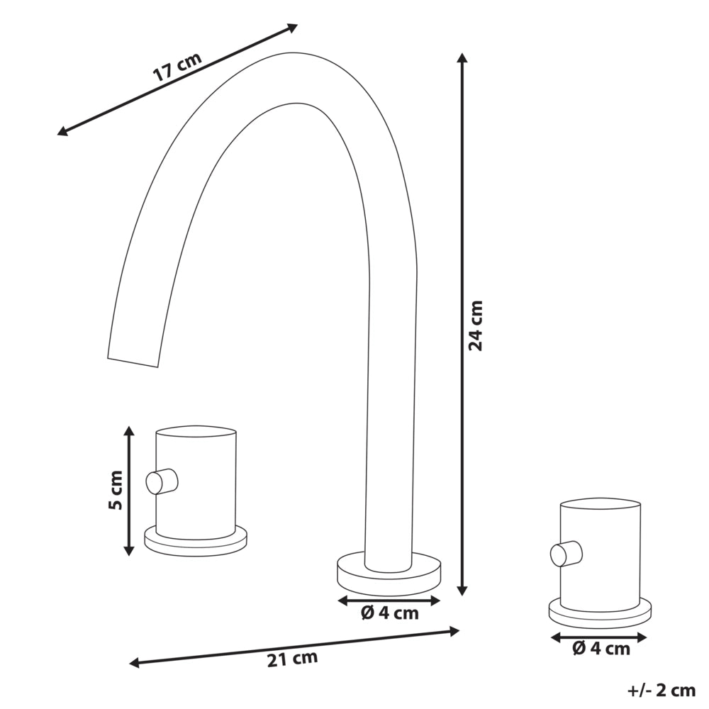 Rubinetto miscelatore per lavabo in ottone argentato a due maniglie con beccuccio curvo Accessori bagno Bagno