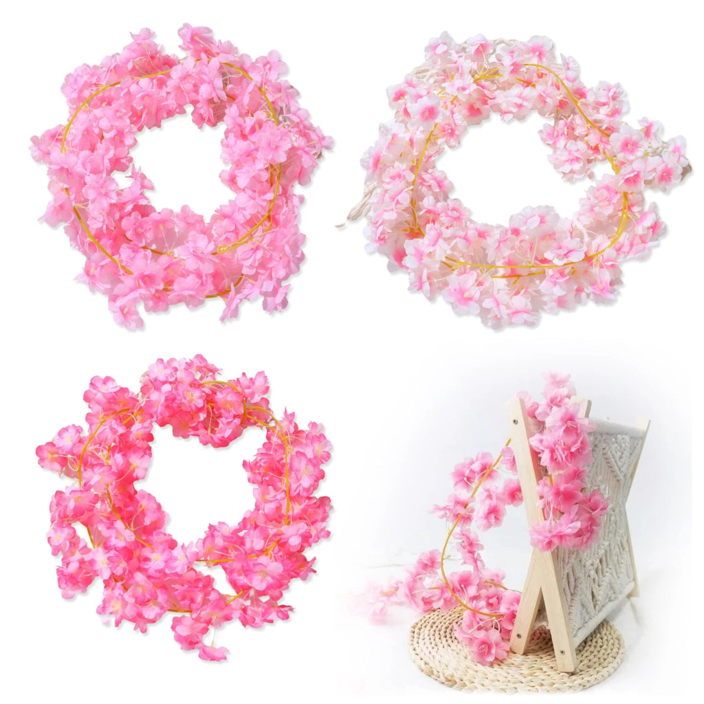 3 pezzi Ghirlande di fiori di ciliegio artificiali, 180 cm, ghirlande di fiori finti rosa per matrimonio, festa, casa e giardino