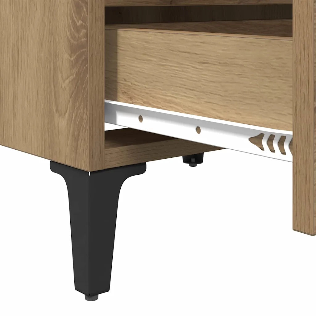 Armadio da Notte 2 pz Rovere artigianale 40 x 35 x 50 cm 871921