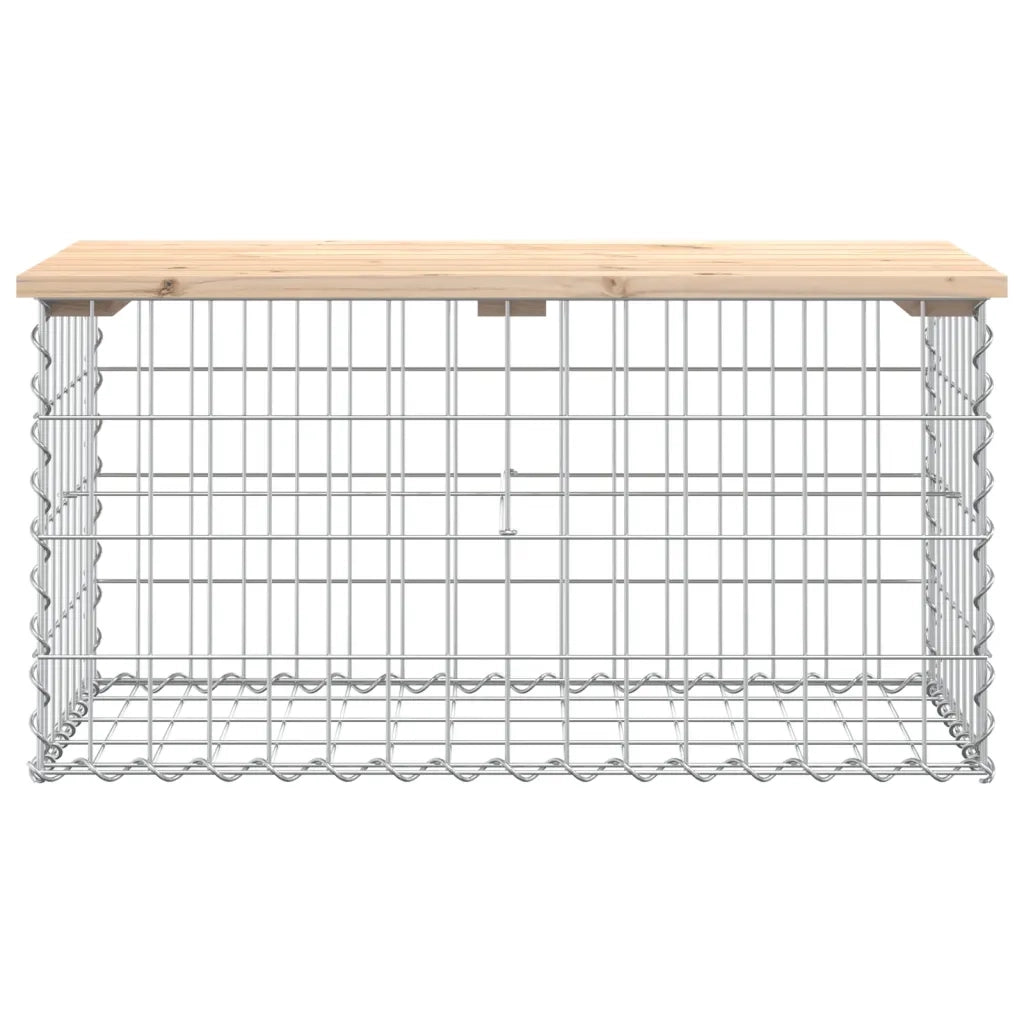 Panchina Giardino | Panca da Giardino Design Gabbione 83x44x42 cm Legno Massello Pino