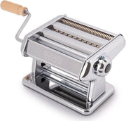 Macchina per la pasta 100% Made in Italy. Macchina per la pasta in acciaio. Raccoglitore manuale con manovella per lasagna, tagliolini e fettuccine in acciaio inox.