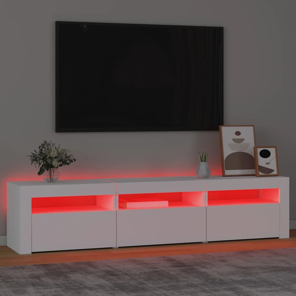 Mobile Porta TV con Luci LED-Mobile per TV-Credenza TV Bianco 180x35x40 cm