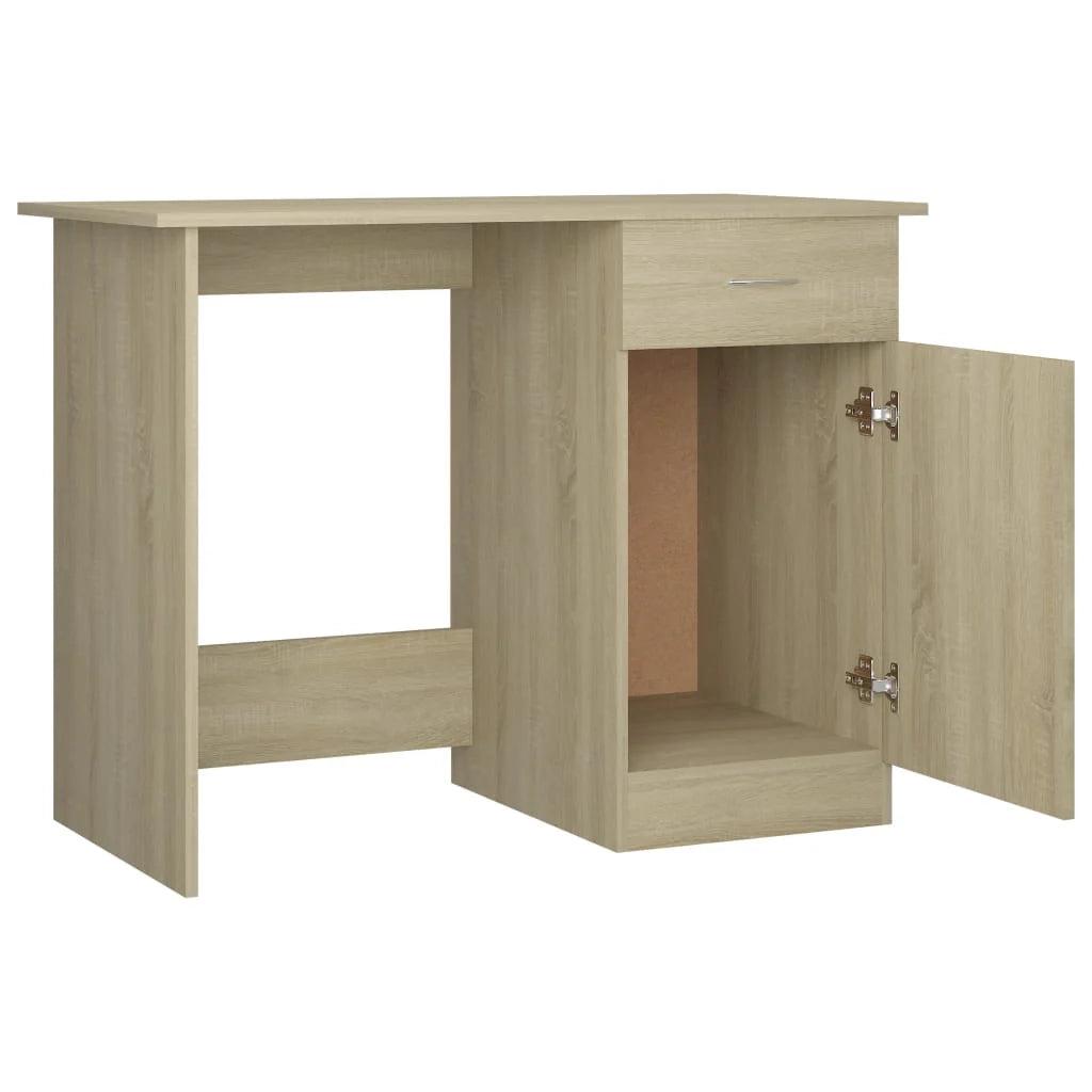 Scrivania tavolo postazione di lavoro mobile per computer studio rovere Sonoma 100 x 50 x 76 cm legno ingegnerizzato marrone 02_0023634