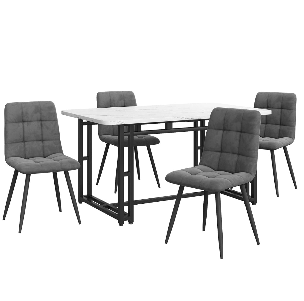 Set tavolo da pranzo 140x80 cm moderno; MDF; grigio