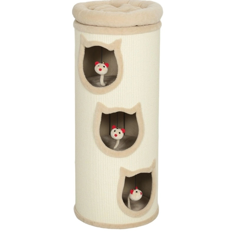 Tiragraffi a torre 95,5 cm con 3 cucce e letto superiore
