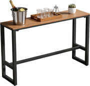 Tavolo Alto Bancone Bar da Esterno Tavolino Alto e Stretto da Balcone Salvaspazio per Cucina Sala da Pranzo Bar Esterno(120cm/47.2in)