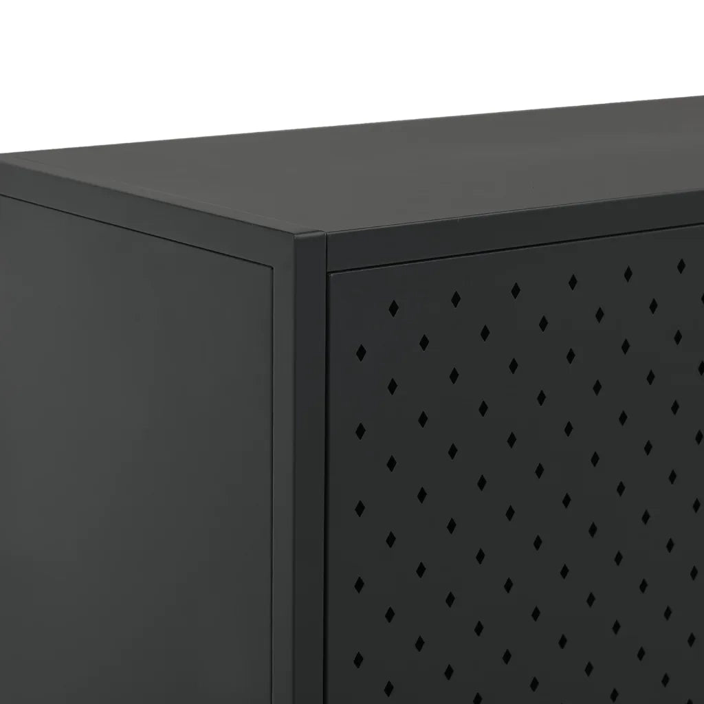 Credenza Alta Nera 80x35x135 cm in Acciaio 335877