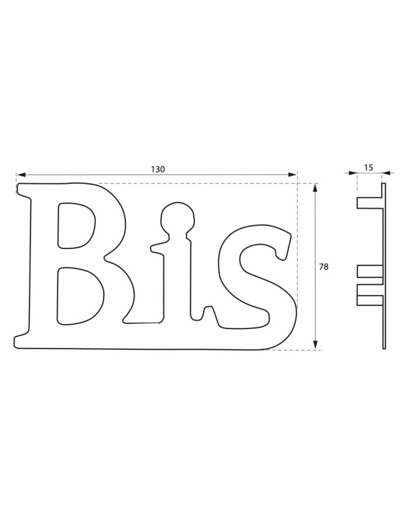 Targa Lettera in acciaio ino x BIS H.76 mm da avvitare con distanziatori – THIRARD