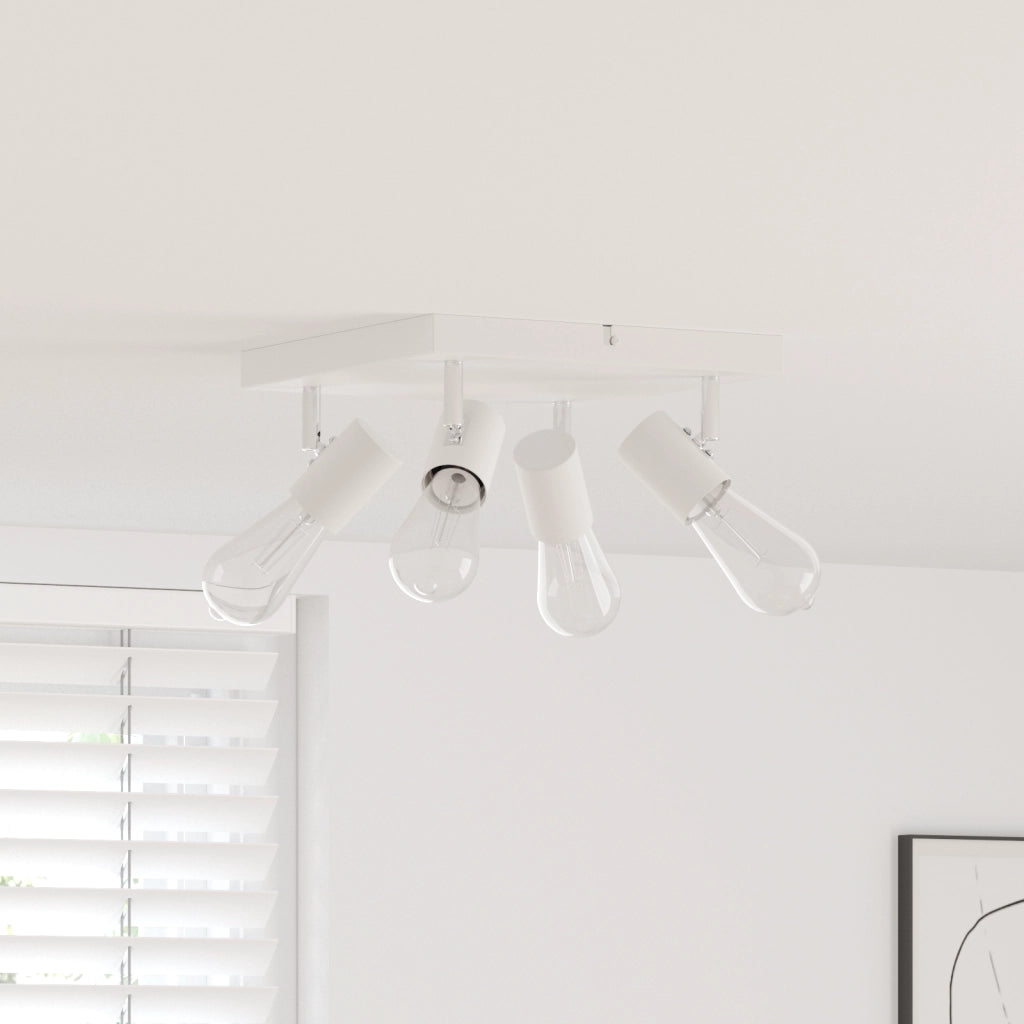 Faretto da soffitto 4 Via Regolabile Bianco E27