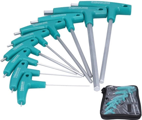Set di chiavi a ingranaggio a T 9 pezzi - Chiavi a ingranaggio multifunzionali - Lame in acciaio cr-v - Manubrio in materiali resistenti - Adatto per installazioni di mobili - Set di chiavi