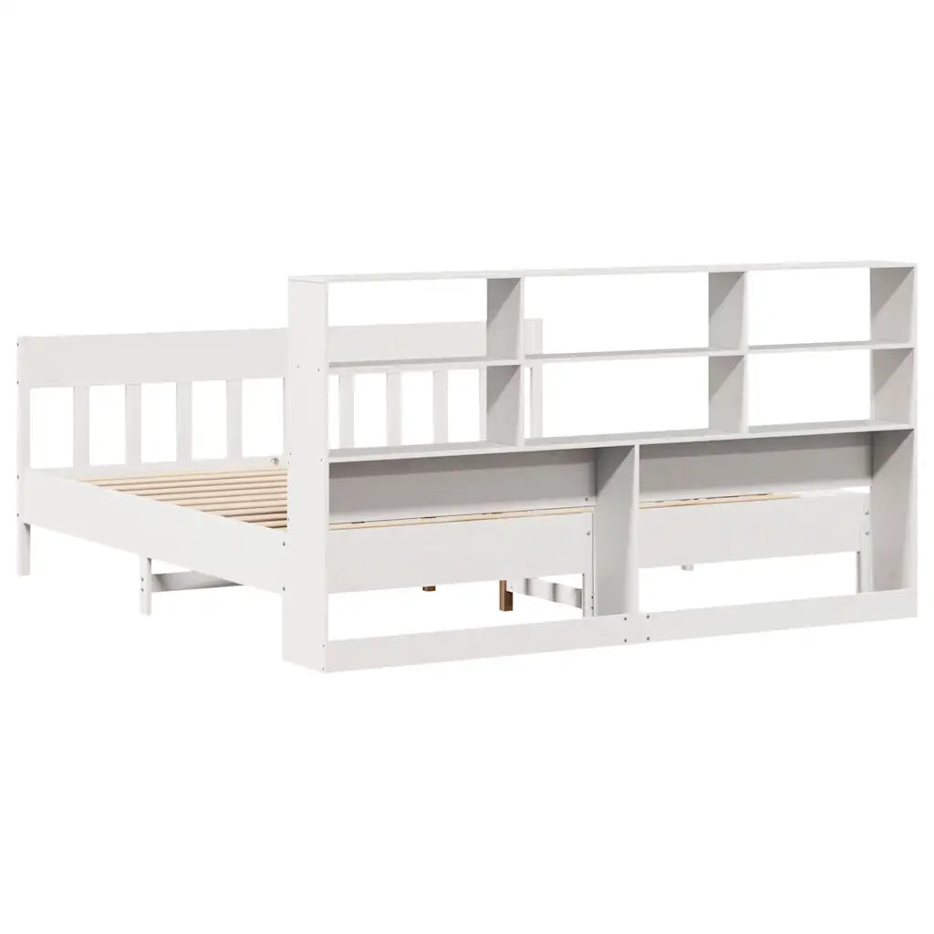 Letto matrimoniale | Letto per adulti | Giroletto senza Materasso Bianco 180x200 cm Legno Massello Pino