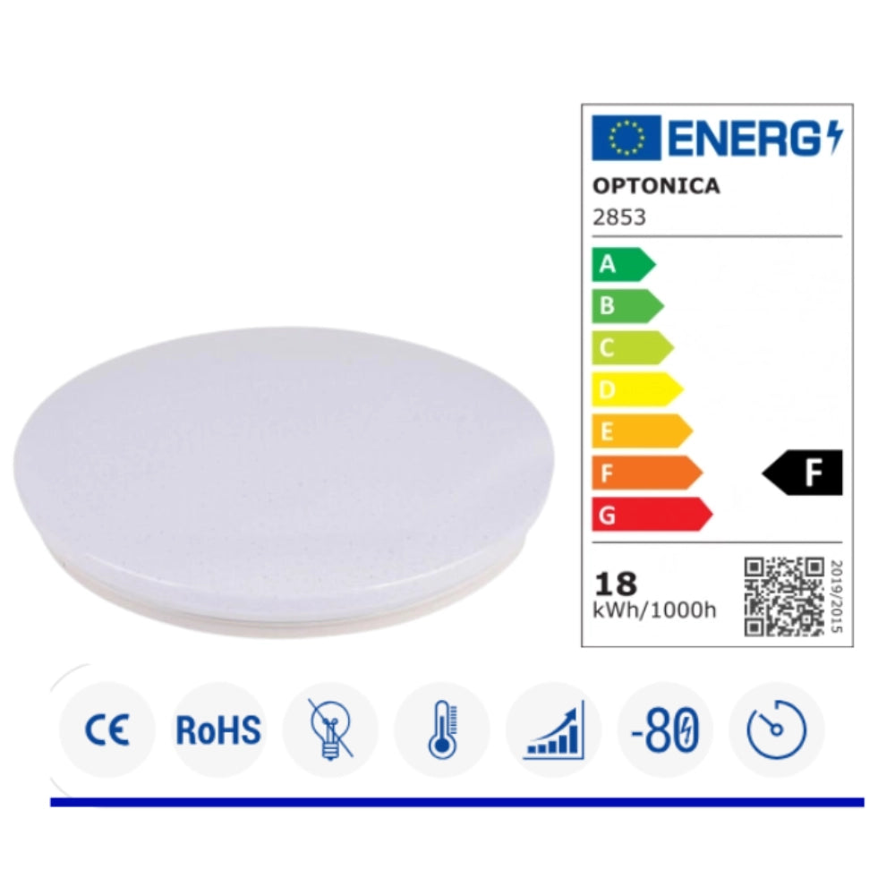 Plafoniera led modello city line con paralume stellato 18 watt 1550 lumen
