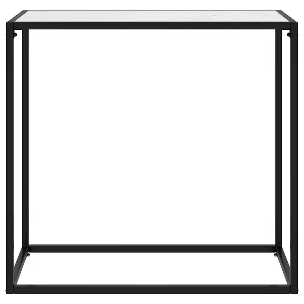 Tavolo Consolle | Tavolo d'Ingresso Bianco 80x35x75 cm in Vetro Temperato