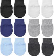 Manopole per neonati 6 paia - cotone/spandex - morbidi/comodi - senza graffi - per neonati - mix e match - con fiocchi